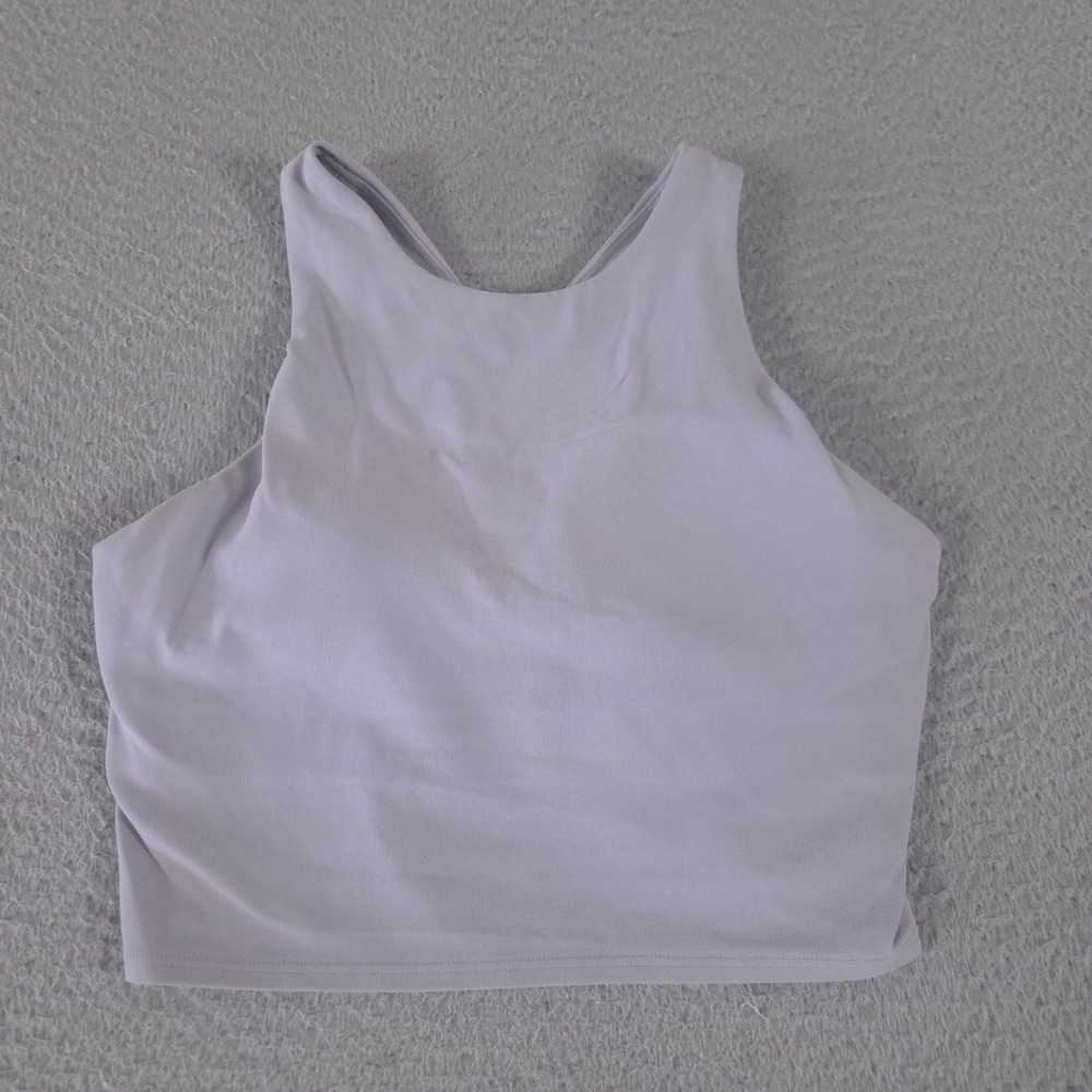 Athleta Sports Bra Womens Small Lavender Conscious Crop Nylon Spandex‎ High Neck